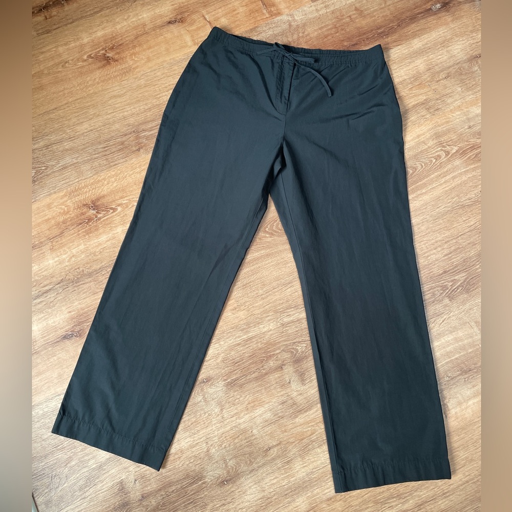 J Jill straight leg active pants tie waist‎ SIZE 16 black hiking business casual